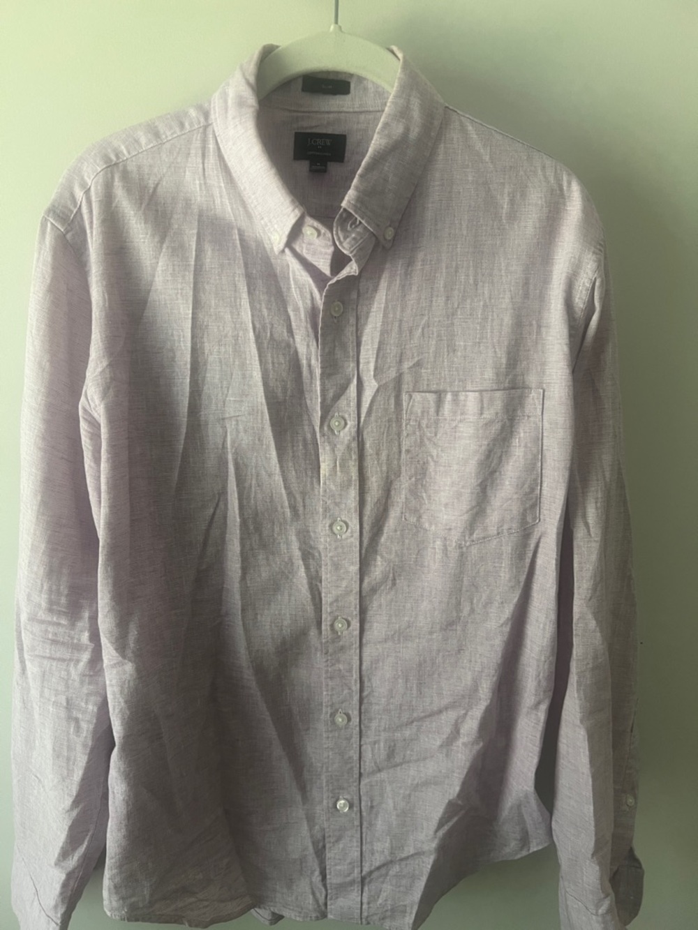 J. Crew Men's Button-Down Shirt in Light Lavender